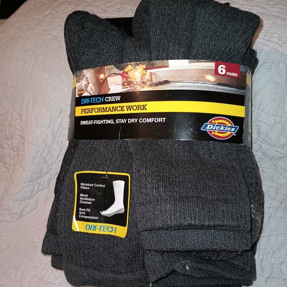 NEW Dickies Men's Dri-Tech Crew Socks - 6-12 - Picture 5 of 5